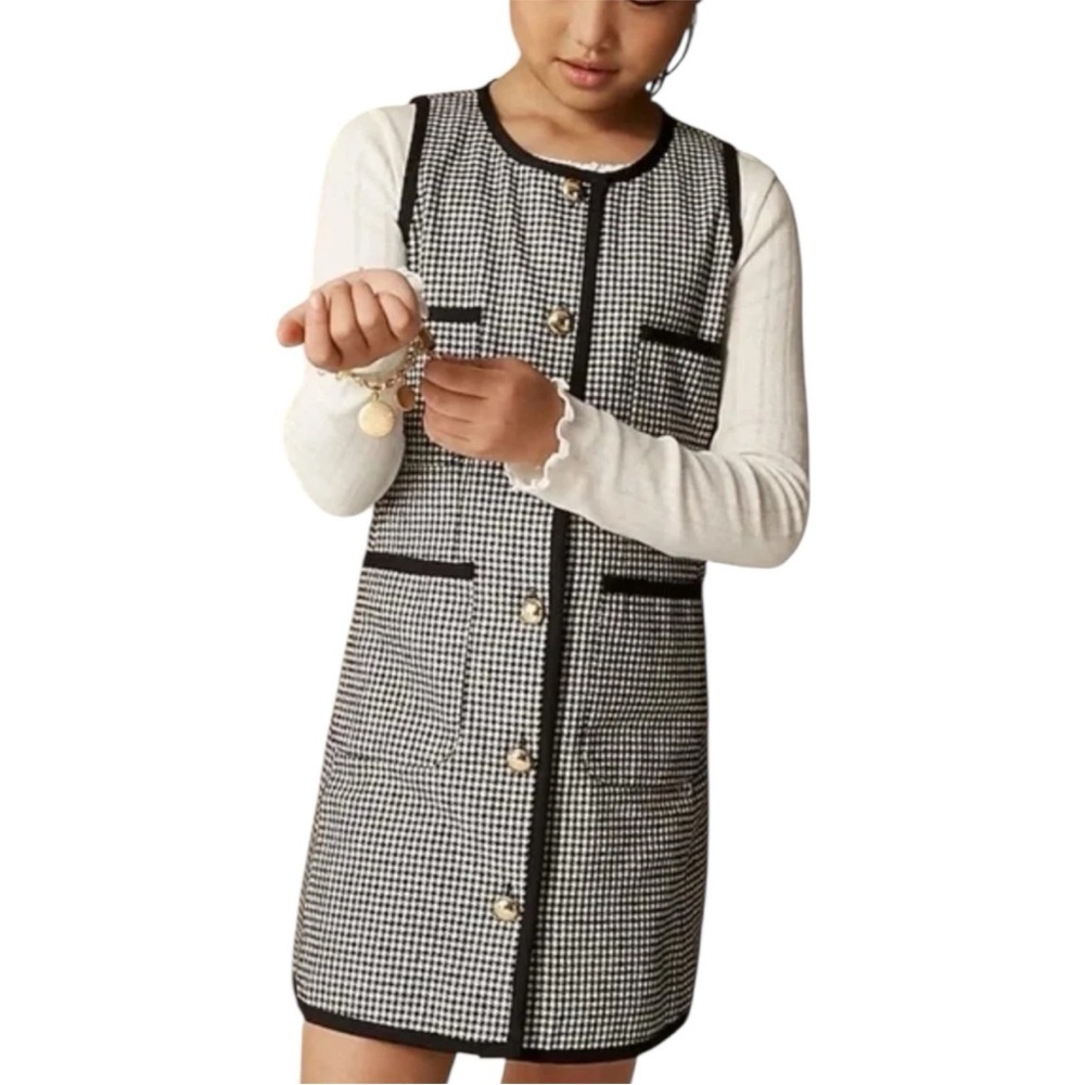 Crewcuts houndstooth sleeveless dress